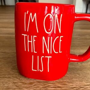 Rae Dunn Red 'Nice List' Mug